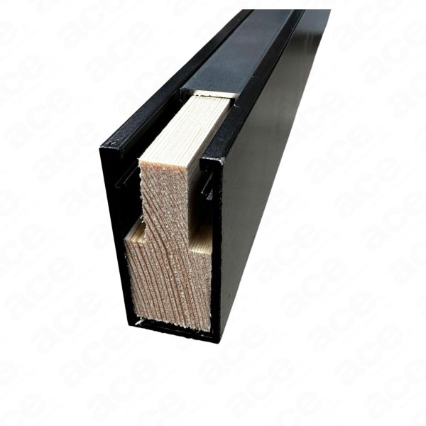 timber infill for glass partitioning