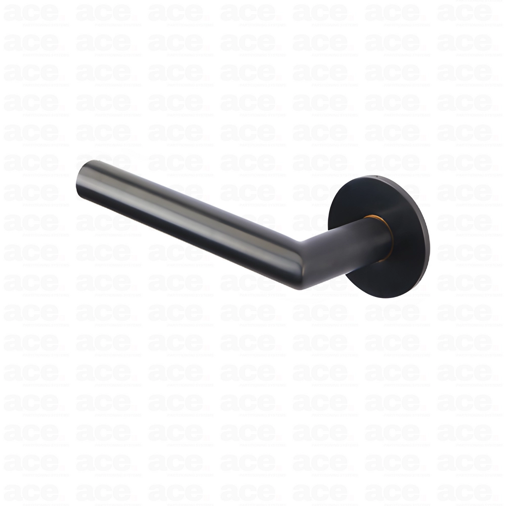 Lever handle on round rose