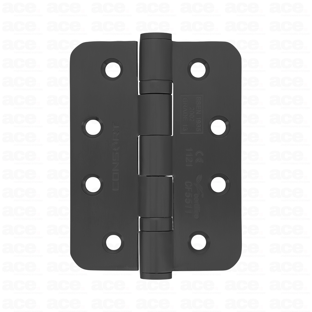 Radius corner two ball bearing butt hinge